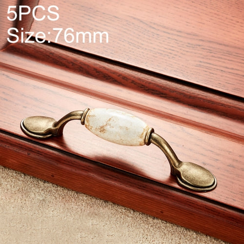 5 PCS 5018_76 Marble Texture Ceramic Closet Cabinet Handle Pitch: 76mm