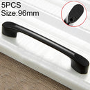 5 PCS 6225A_96 Matte Black Simple Zinc Alloy Closet Cabinet Handle Pitch: 96mm