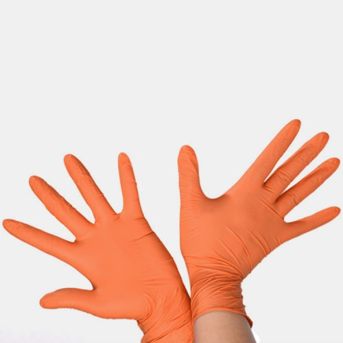 20 Pairs Disposable Butyronitrile Gloves Labor Supplies, Size: L, Suitable for Palm Width: 9 - 10cm(Orange)