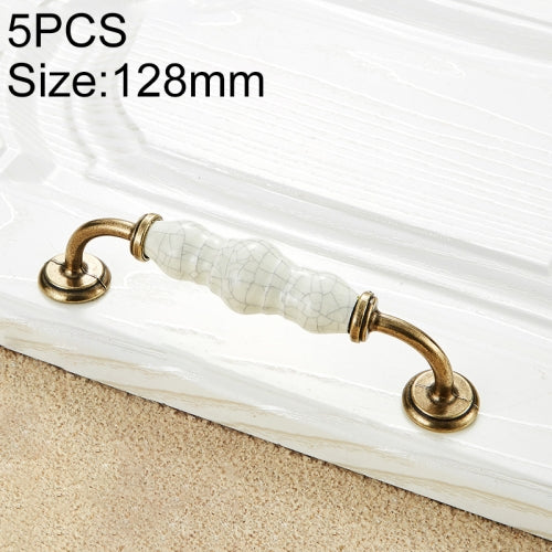 5 PCS 5031_128 Ceramic Crack Closet Cabinet Handle Pitch: 128mm