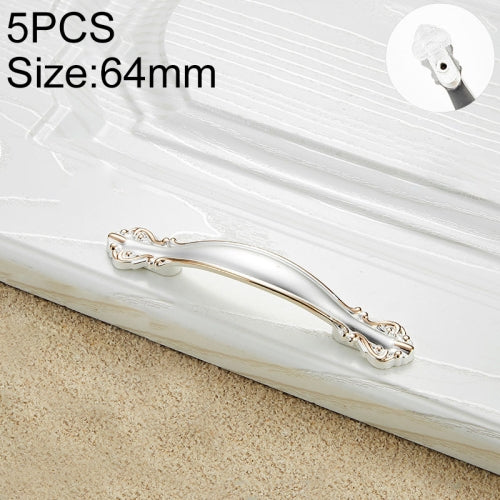 5 PCS 6032A_64 Gold and Silver Paint Closet Cabinet Handle Pitch: 64mm