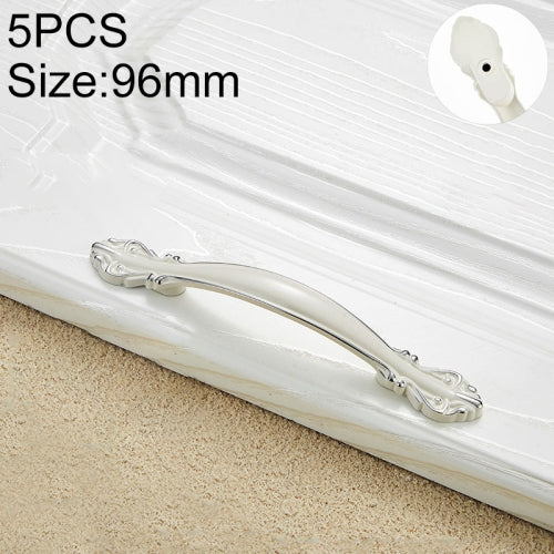 5 PCS 6032A_96 Bright Chrome Ivory White Paint Closet Cabinet Handle Pitch: 96mm