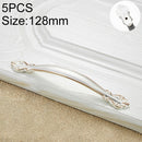 5 PCS 6032A_128 Gold and Silver Paint Closet Cabinet Handle Pitch: 128mm