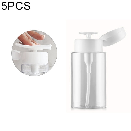 5 PCS Portable Liquid Push Down Pump Dispenser Bottle Empty Plastic Bottle Container, 100ml