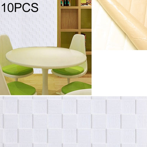 10 PCS Creative 3D Stone Pattern Wall Stickers Wallpaper Decoration, Size: 70 x 70cm (White)