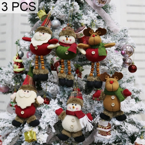 3 PCS Christmas Decoration Gift Plush Doll Pendant, Random Style Delivery