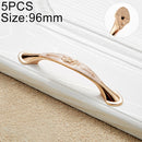 5 PCS 6026-96 European Style Zinc Alloy Cabinet Wardrobe Drawer Door Handle, Hole Spacing: 96mm (White Amber)