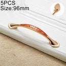 5 PCS 6026-96 European Style Zinc Alloy Cabinet Wardrobe Drawer Door Handle, Hole Spacing: 96mm (Red Amber)