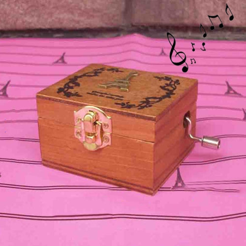 Home Decor Creative Exquisite Retro Wooden Birthday Decorations Music Box, Random Style Delivery