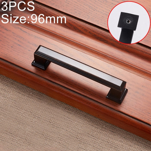 3 PCS 6609-96 Zinc Alloy Cabinet Wardrobe Drawer Door Handle, Hole Spacing: 96mm (Blackening Red Bronze)