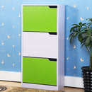 Multifunctional Simple Modern Storage Cabinet Storage Shoe Rack(White + Green)