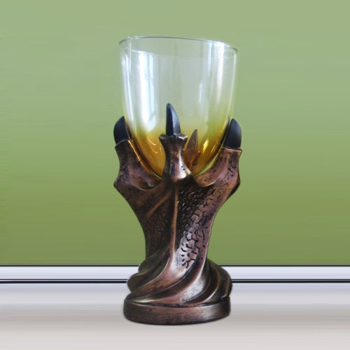 3D Dragon Claw Shape Resin Glass Goblet Beer Mug (Gold)