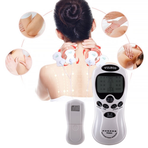 Electric Multi-functional LED Display Meridians Back Neck Shoulder Body Massager(White)