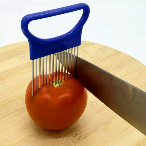 10 PCS Stainless Steel Vegetable Onion Cutter Holder Meat Needle Kitchen Tools(Blue)