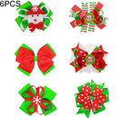 6 PCS Christmas Decoration Girls Butterfly knot Hair Clip