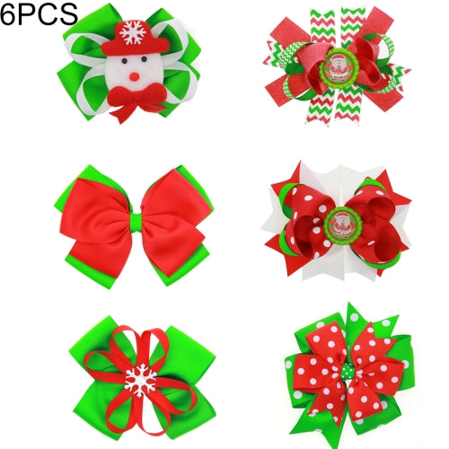 6 PCS Christmas Decoration Girls Butterfly knot Hair Clip