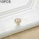 10 PCS 6041-Small Ivory Zinc Alloy Gold Rimmed Cabinet Wardrobe Drawer Door Round Handle