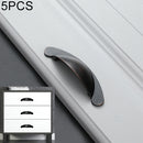 5 PCS 6610-64 Blackening Red Bronze Half-moon Shape Zinc Alloy Cabinet Drawer Handle, Hole Spacing: 64mm