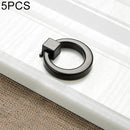 5 PCS 4201 Black Single Hole Zinc Alloy Ring Round Handle for Cabinet Wardrobe Drawer Door