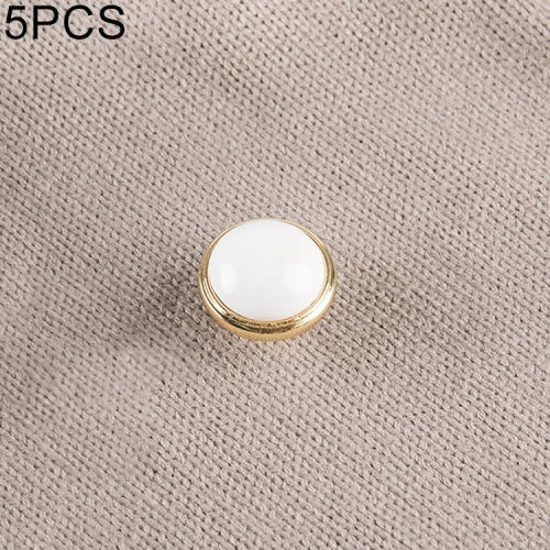 5 PCS 5017 K Gold White Single Hole Solid Zinc Alloy Ceramics Round Handle for Cabinet Wardrobe Drawer Door