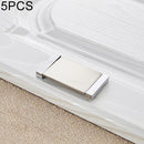 5 PCS 1050-64 White Zinc Alloy Stainless Steel Nickel Wire Drawing Cabinet Wardrobe Drawer Door Handle, Hole Spacing: 64mm