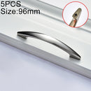 5 PCS 4027-96 Zinc Alloy Stainless Steel Nickel Wire Drawing Cabinet Wardrobe Drawer Door Handle, Hole Spacing: 96mm