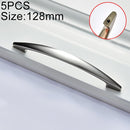 5 PCS 4027-128 Zinc Alloy Stainless Steel Nickel Wire Drawing Cabinet Wardrobe Drawer Door Handle, Hole Spacing: 128mm