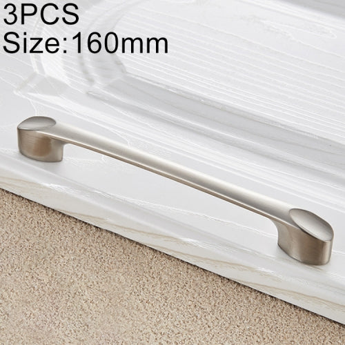 3 PCS 6225-160 Zinc Alloy Stainless Steel Nickel Wire Drawing Cabinet Wardrobe Drawer Door Handle, Hole Spacing: 160mm