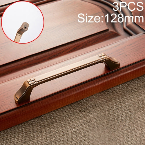 3 PCS 6202-128 Coffee Zinc Alloy Cabinet Wardrobe Drawer Door Handle, Hole Spacing: 128mm