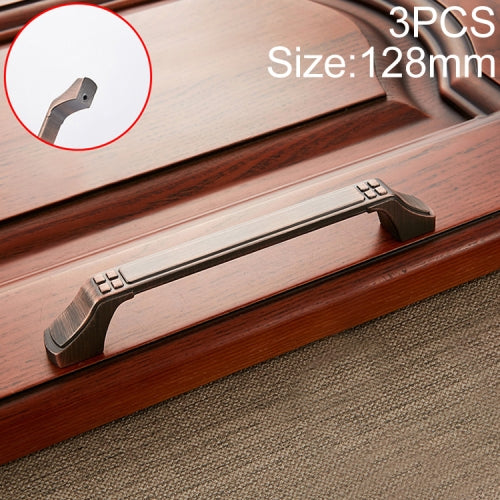 3 PCS 6202-128 Sub Red Zinc Alloy Cabinet Wardrobe Drawer Door Handle, Hole Spacing: 128mm