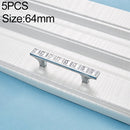 5 PCS 8087_64 Bright Chrome Crystal Glass Diamond Closet Cabinet Handle