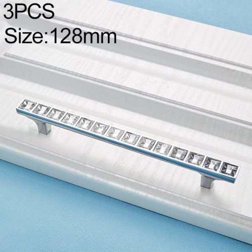 5 PCS 8087_128 Bright Chrome Crystal Glass Diamond Closet Cabinet Handle