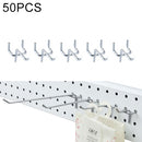 50 PCS Supermarket Clothing Shop Pegboard Slat Wall Hook Shelf Hole Plate, Hole Pitch: 2.5cm, Length: 5cm, Wire Diameter: 3.3mm