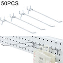 50 PCS Supermarket Clothing Shop Pegboard Slat Wall Hook Shelf Hole Plate, Hole Pitch: 2.5cm, Length: 20cm, Wire Diameter: 3.3mm