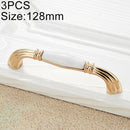 3 PCS 5007-128 Gold Imitated Zinc Alloy Ceramic Handle for Cabinet Wardrobe Drawer Door, Hole Spacing: 128mm