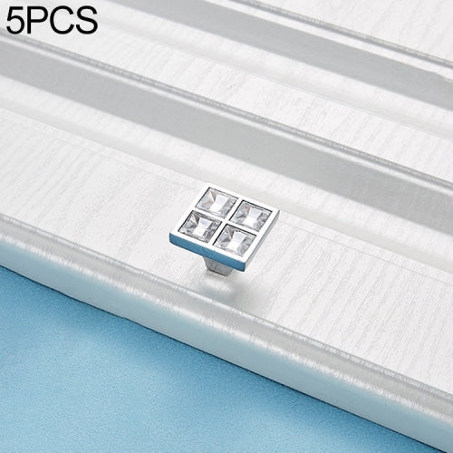 5 PCS 8098 Single Hole Bright Chrome Crystal Glass Diamond Closet Cabinet Handle