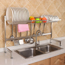 92cm Stainless Steel Kitchen Bowl Fruit Basket Dish Drain Rack Storage Holder, Standrad Version