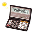 OSALO OS-777VC Portable 12 Digits Flip Folding Check Calculator Solar Energy Dual Power Calculator(Coffee)