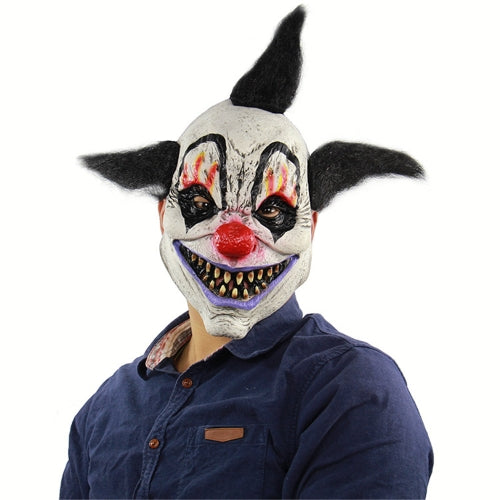 Halloween Festival Party Latex Wizard Clown Frightened Mask Headgear, with Hair