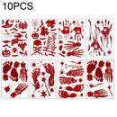 10 PCS Halloween Decorations PVC Creative Blood-printed Wall Stickers Window Stickers, Size: 25*30cm, Random Style Delivery