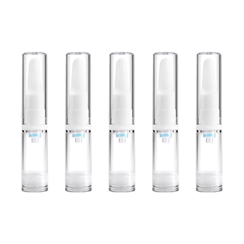 5 PCS Clear Empty Travel Portable Refillable Plastic Airless Vacuum Pump Bottle Containers, 5ml
