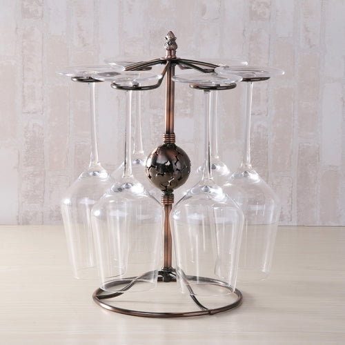 Iron Hanging Wine Glass Shelf Drain Rack Pearl Shape Cup Holder