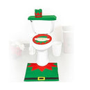 Fancy Christmas Decoration Happy Santa Elf Toilet Seat Cover Rug Bathroom Set