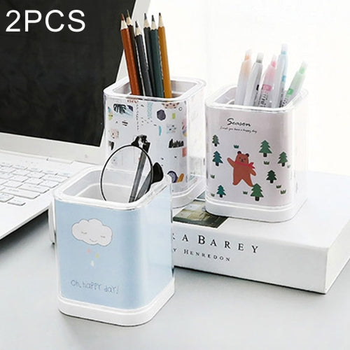 2 PCS Creative Fashion Desktop Storage Box Stationery Cosmetics Storage Box, Random Style Delivery