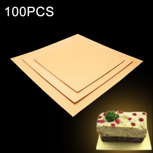 100 PCS Square Cake Cardboard Pad Golden Cake Mousse Cake Mat, Size: 18 x 18cm