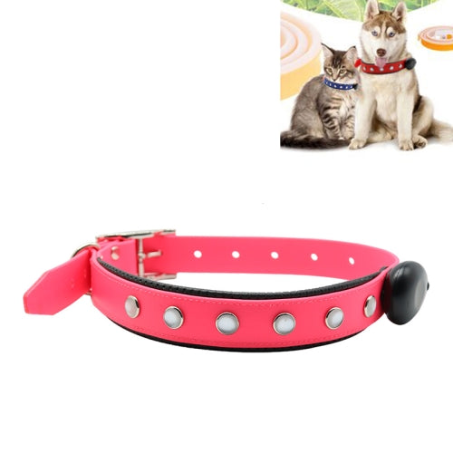 PVC Material Waterproof LED Light Adjustable Collar USB Rechargeable Pet Dogs Collar, Collar Size: 60*2.5 cm (Pink)