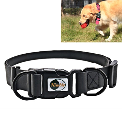 PVC Material Waterproof Adjustable Dual Loop Pet Dogs Collar, Suitable for Ferocious Dogs, Size: S, Collar Size: 24-36 cm (Black)