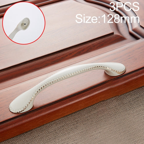 3 PCS 6009-128 Ivory White Drawer Cabinet Door European Style Retro Copper Handle