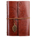 Creative Retro Autumn Leaves Pattern Loose-leaf Travel Diary Notebook, Size: S (Brown)