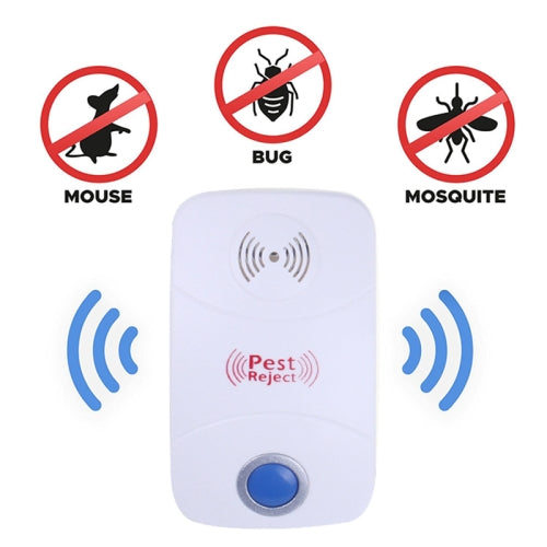 Electronic Ultrasonic Mosquito Rat Pest Control Repeller with LED Light, US Plug, AC90V-250V(White)